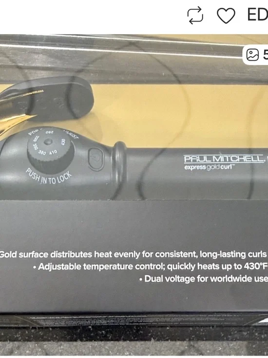 NWT Paul Mitchell Gold and Black 1" Curling Iron - Picture 3 of 5